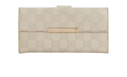 Gucci Vintage GG Long Wallet, &pound;210, Accessories, Cream, Leather, Front view
